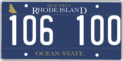 RI license plate 106100