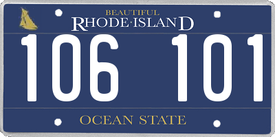RI license plate 106101