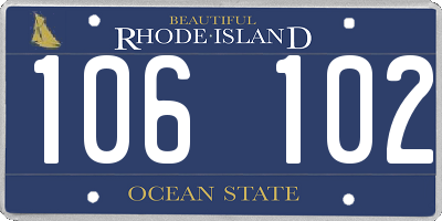 RI license plate 106102