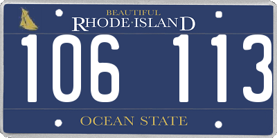 RI license plate 106113