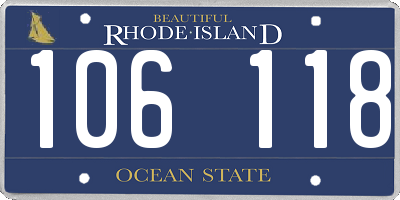 RI license plate 106118