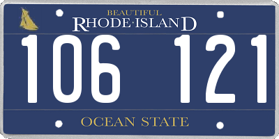 RI license plate 106121