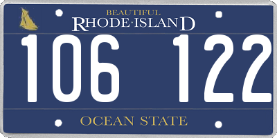 RI license plate 106122