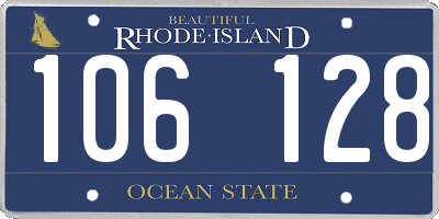 RI license plate 106128