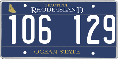 RI license plate 106129