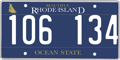 RI license plate 106134