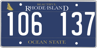 RI license plate 106137