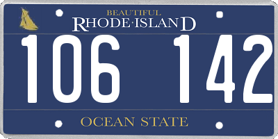 RI license plate 106142