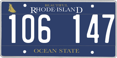 RI license plate 106147