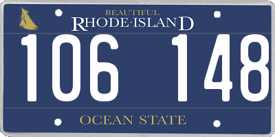 RI license plate 106148