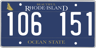 RI license plate 106151