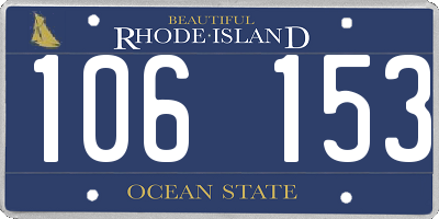 RI license plate 106153