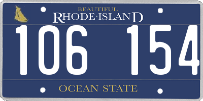 RI license plate 106154