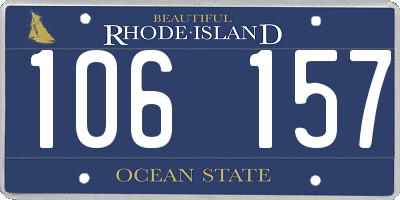 RI license plate 106157