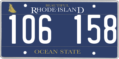 RI license plate 106158