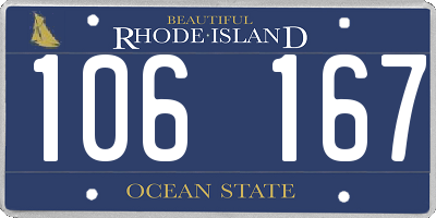 RI license plate 106167