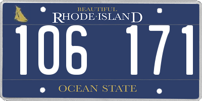 RI license plate 106171