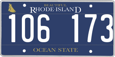 RI license plate 106173
