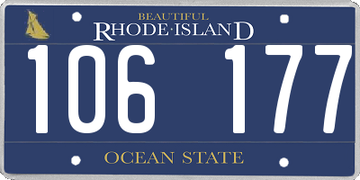 RI license plate 106177