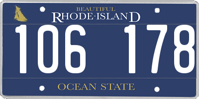 RI license plate 106178