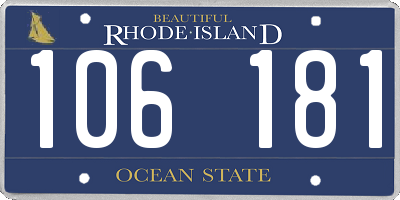 RI license plate 106181