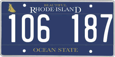 RI license plate 106187