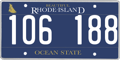 RI license plate 106188