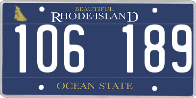 RI license plate 106189