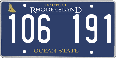 RI license plate 106191