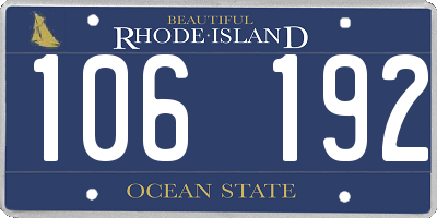 RI license plate 106192