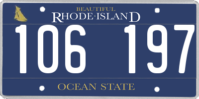 RI license plate 106197