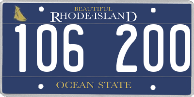 RI license plate 106200