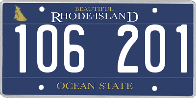 RI license plate 106201