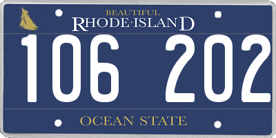 RI license plate 106202