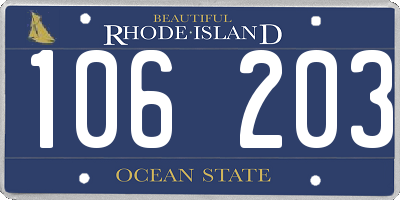 RI license plate 106203