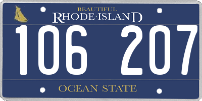 RI license plate 106207