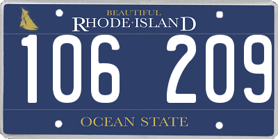 RI license plate 106209