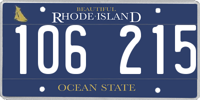 RI license plate 106215