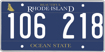 RI license plate 106218