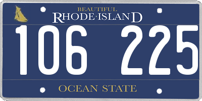 RI license plate 106225