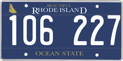 RI license plate 106227
