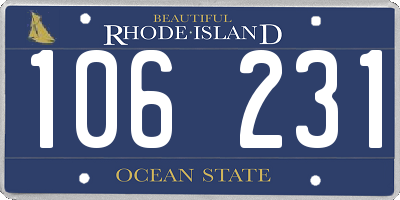 RI license plate 106231