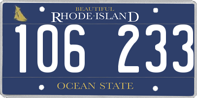RI license plate 106233