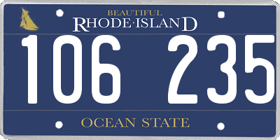 RI license plate 106235