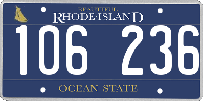 RI license plate 106236
