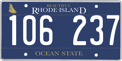 RI license plate 106237