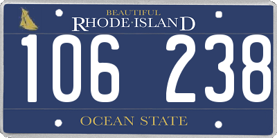 RI license plate 106238