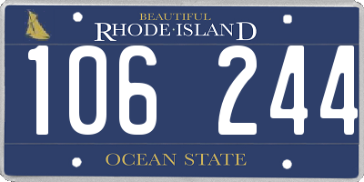 RI license plate 106244