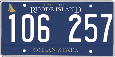 RI license plate 106257