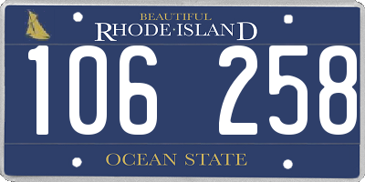 RI license plate 106258